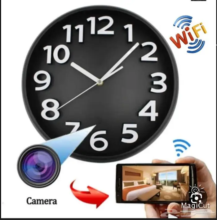 ساعة حائط بكاميرا مراقبة بالجوال انترنت وايفايwifi 1