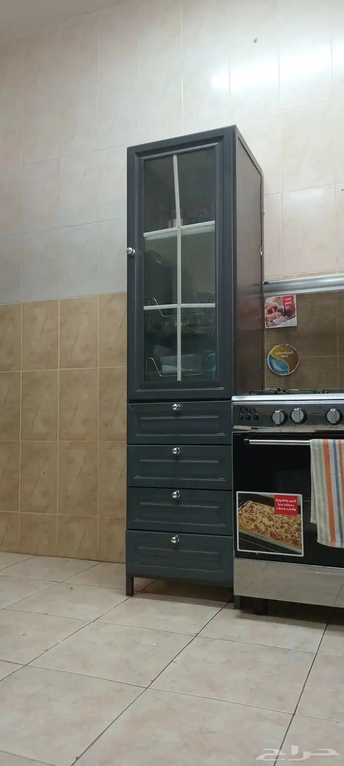 مطبخ شبه جديد لون رصاصي على سوم 0