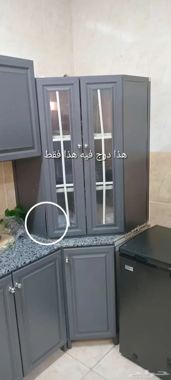 مطبخ شبه جديد لون رصاصي على سوم 6