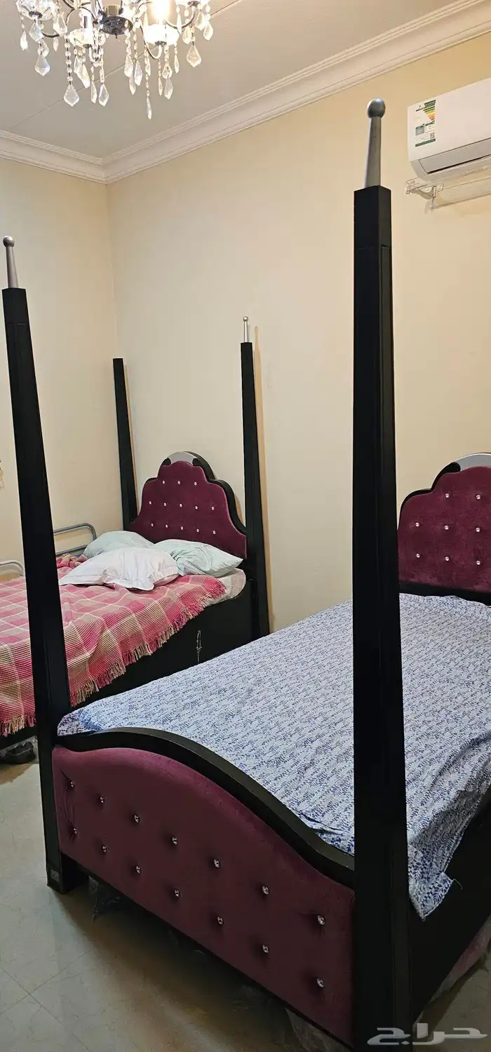 غرفه نوم بدون دولاب ملابس 6