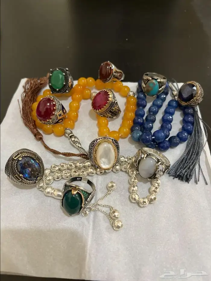 لؤلؤ جاد اليشم فيروز جاد زفير عقيق ياقوت وفضه إيطالي 13