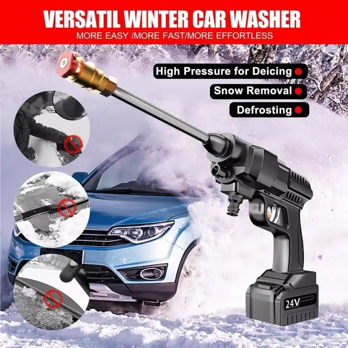 مضخة غسيل السيارة ببطارية مدمجة بضخ قوي 0