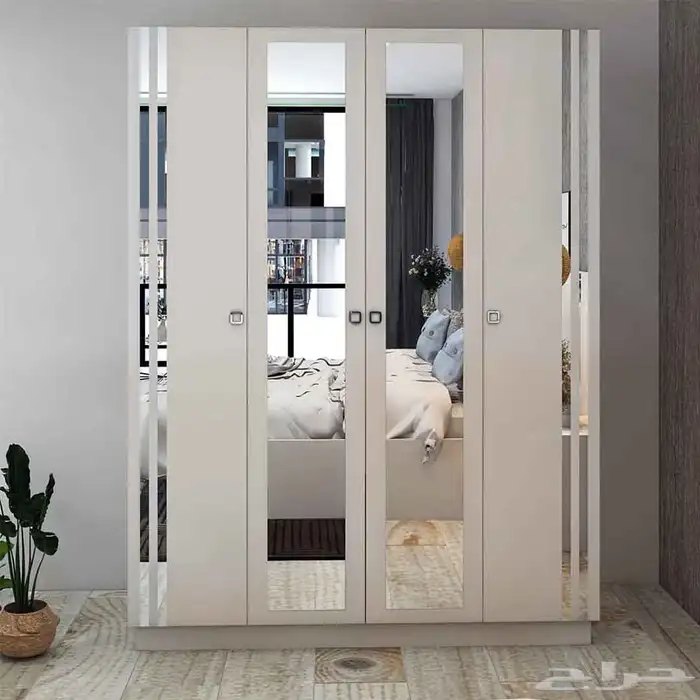 دولاب و خزانة بمرايا لون أبيض 5