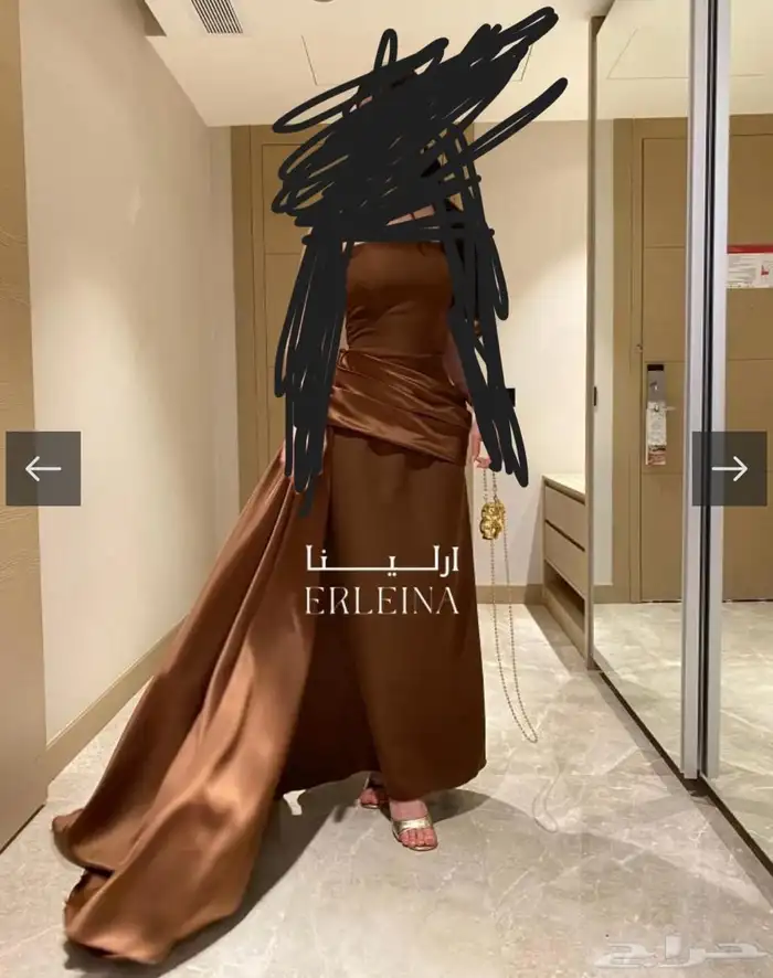فستان بني 0