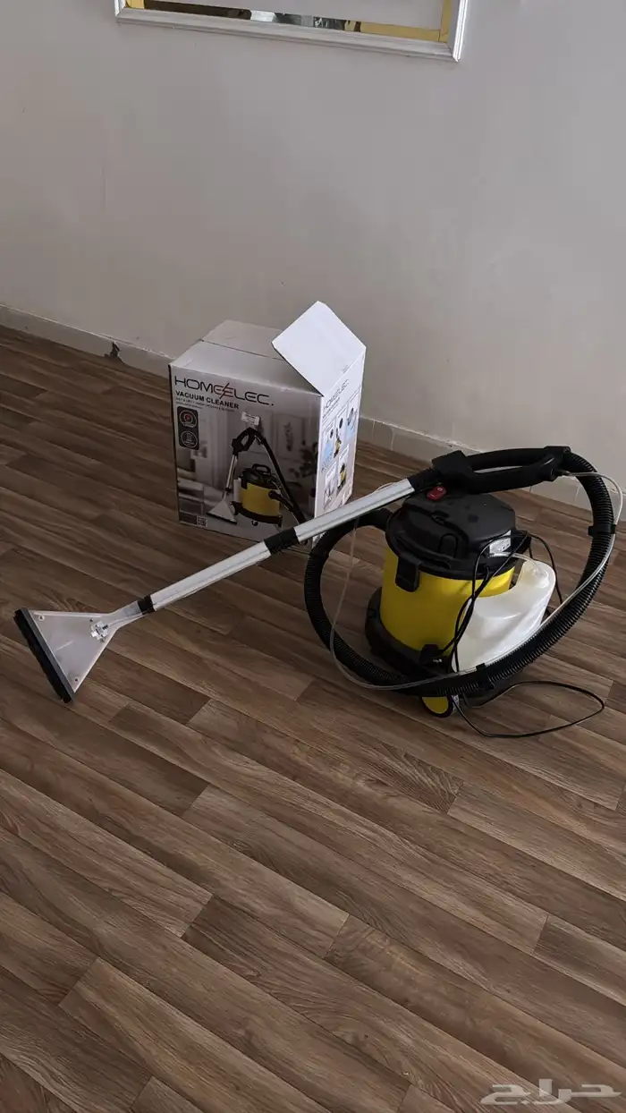 مكنسة Homeelec الصفراء للسجاد للكنب للارضيات للتراب للجدران 0