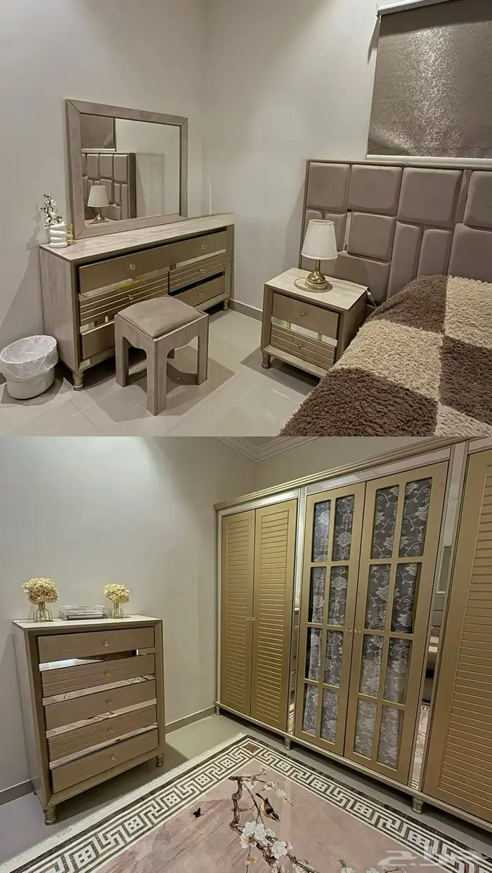 غرفة نوم ملكيه استخدام نظيف 0