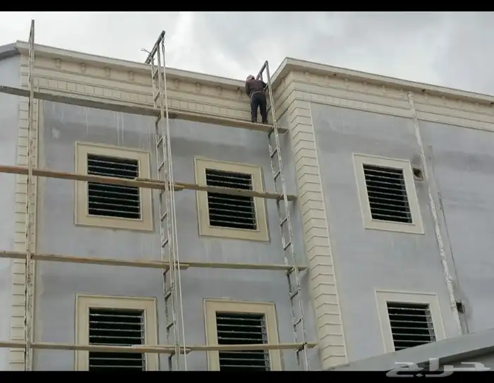 تلبيس واجهات خارجيه لياسه اسمنتيه بشكل الحجر الطبيعي وترميم 9