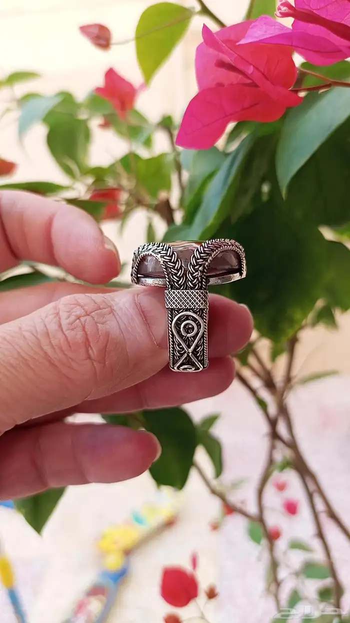 خاتم بحجر الخرايطي اليمني الاصلي حجر راهي جدا صياغة يدوية 2
