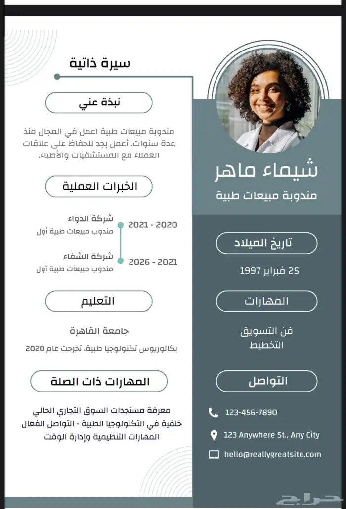 تصميم سيرة ذاتيه احترافيه 9