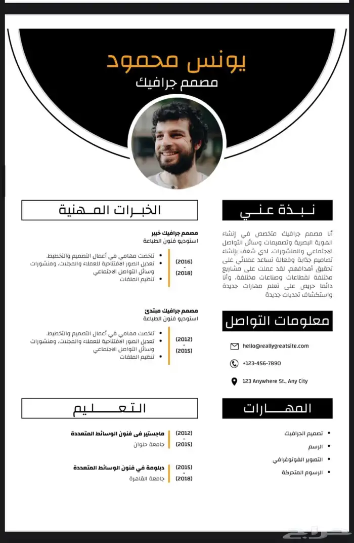 تصميم سيرة ذاتيه احترافيه 3