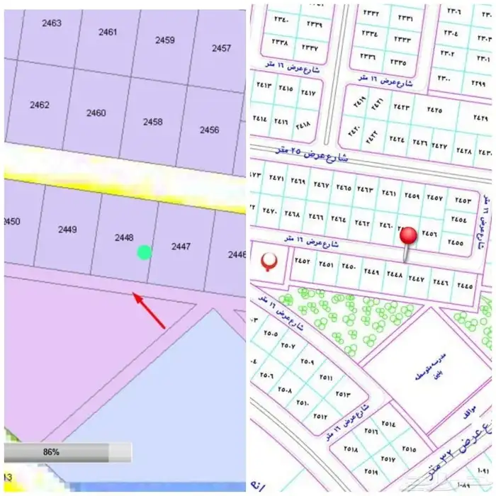 للبيع نص ارض في مخطط جوهرة العروس حي الفرقان الجزء 2ر مس300م 4