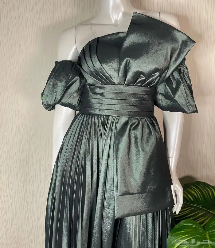 فستان زيتي وموف ووردي للبيععع جديددد 1