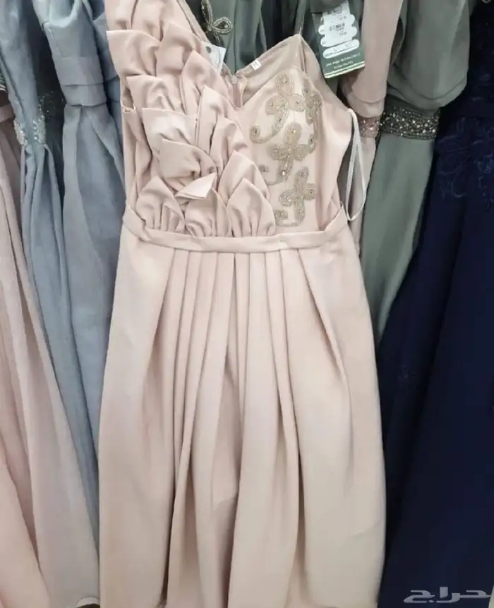 فستان زيتي وموف ووردي للبيععع جديددد 2