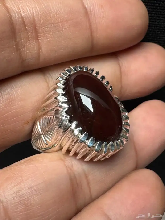 خاتم عقيق يماني كرز الكرز قبة صياغة حمادة VIP 3