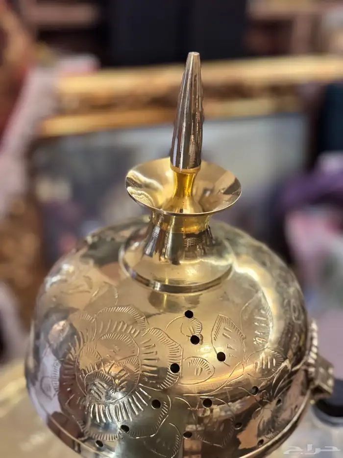 مبخرة حجازية نحاسية مخزنة جديدة Hijazi Brass Incense Burner 1