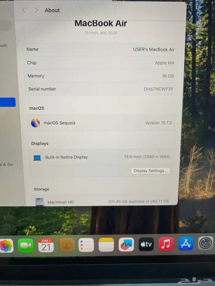 ماك بوك اير M4 نفس الجديد تماما ضمان جرير 23