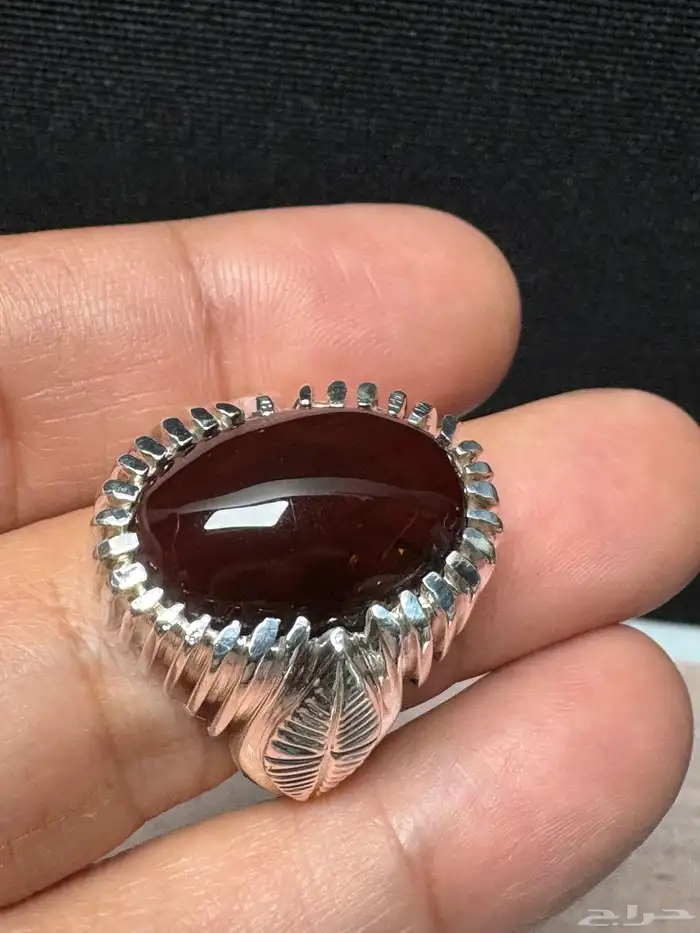 خاتم عقيق يماني كرز الكرز قبة صياغة حمادة VIP 14