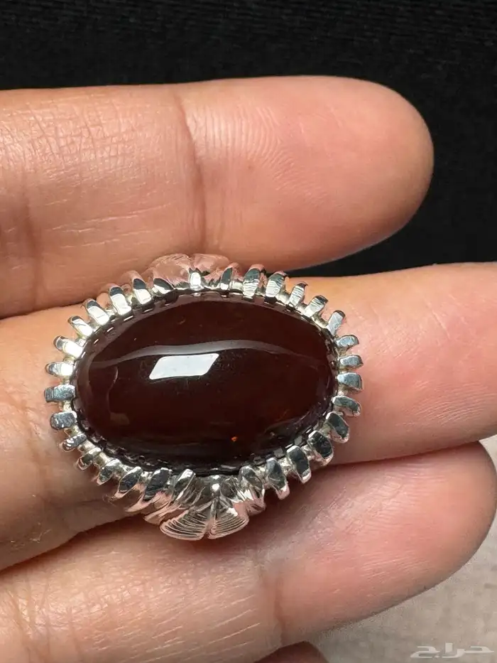 خاتم عقيق يماني كرز الكرز قبة صياغة حمادة VIP 6