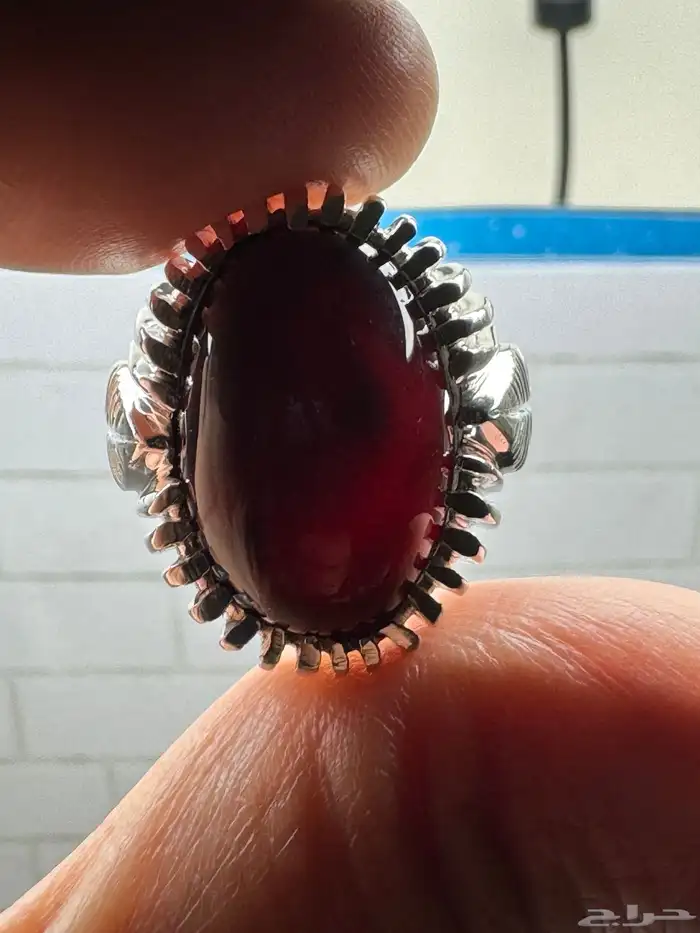 خاتم عقيق يماني كرز الكرز قبة صياغة حمادة VIP 17