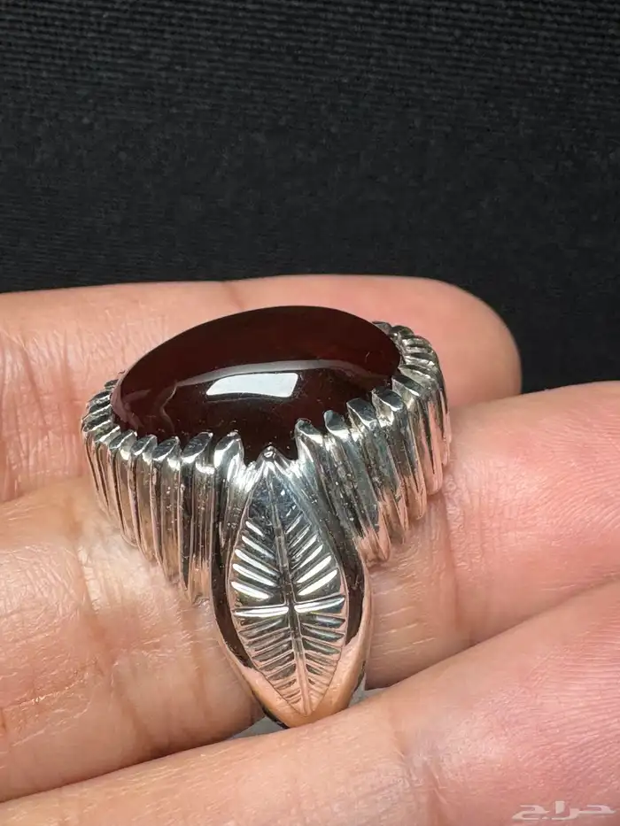 خاتم عقيق يماني كرز الكرز قبة صياغة حمادة VIP 4