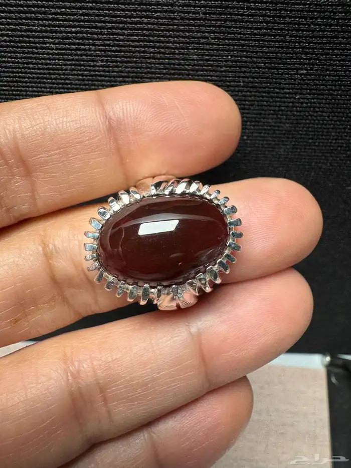 خاتم عقيق يماني كرز الكرز قبة صياغة حمادة VIP 18