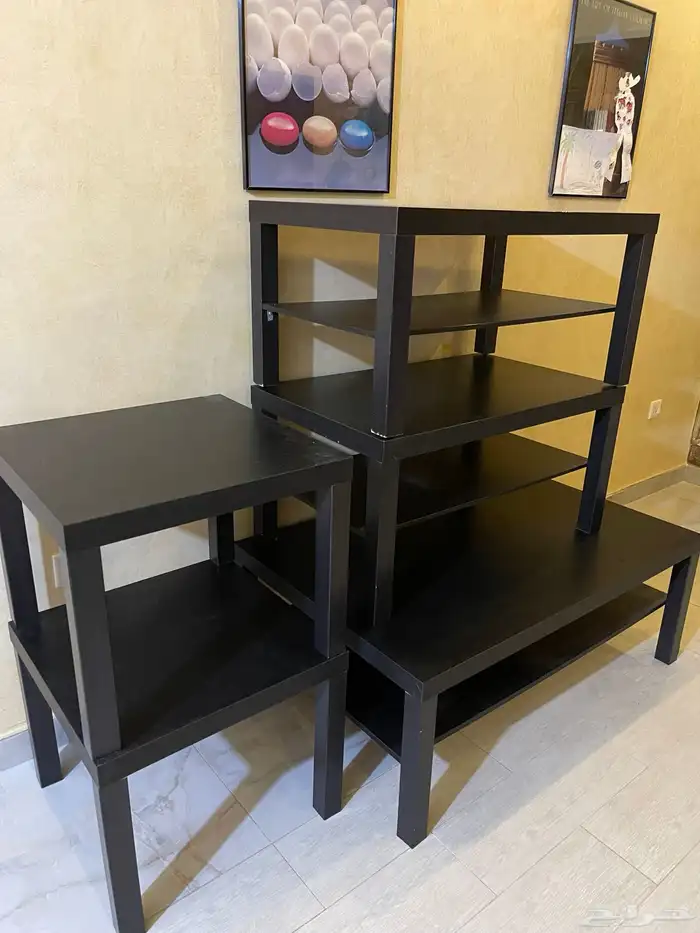 طاولات مجموعة كاملة مكتبة تلفزيون و جوارير تخزين نظيفة 0