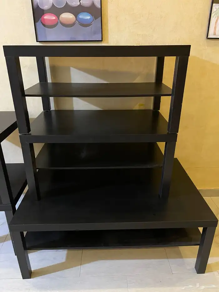 طاولات مجموعة كاملة مكتبة تلفزيون و جوارير تخزين نظيفة 2