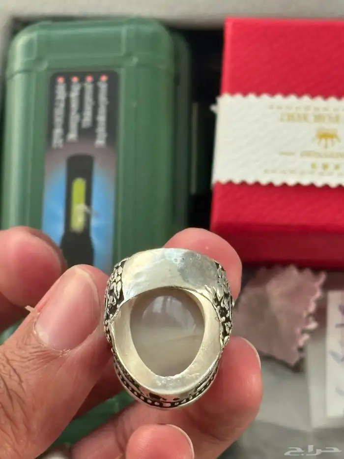 خاتم عقيق سليماني عين السمكه نادر نقش وردتين مميز 6