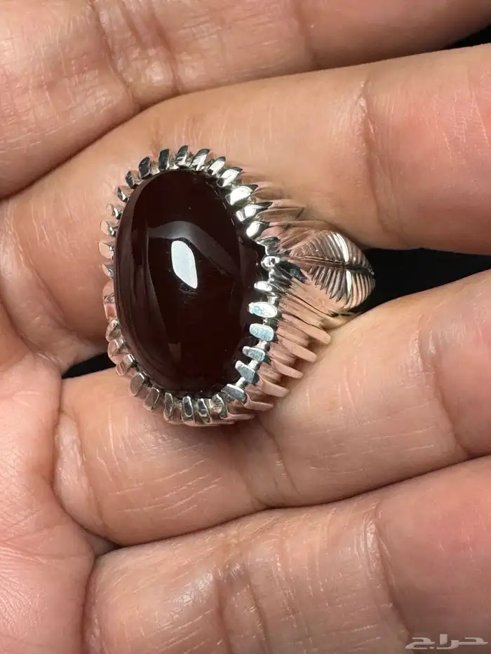 خاتم عقيق يماني كرز الكرز قبة صياغة حمادة VIP 2