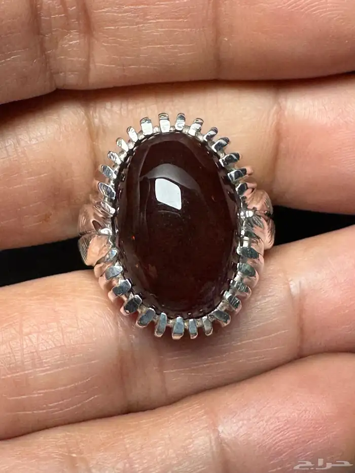 خاتم عقيق يماني كرز الكرز قبة صياغة حمادة VIP 1