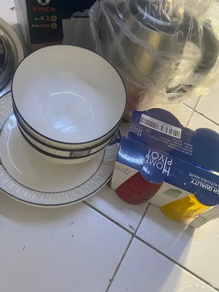للبيع اغراض مطبخ طقم صحون واكواب جدد غلاية جديده قدور 100 4