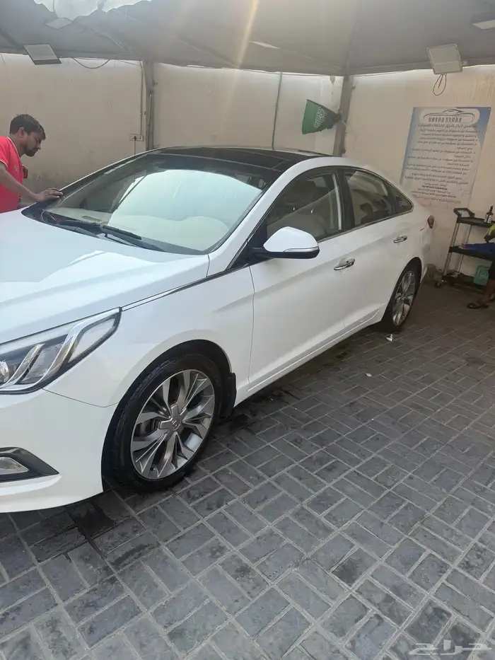 للبيع سوناتا 2016 نص فل بدون بصمه واسيات مخمل 2