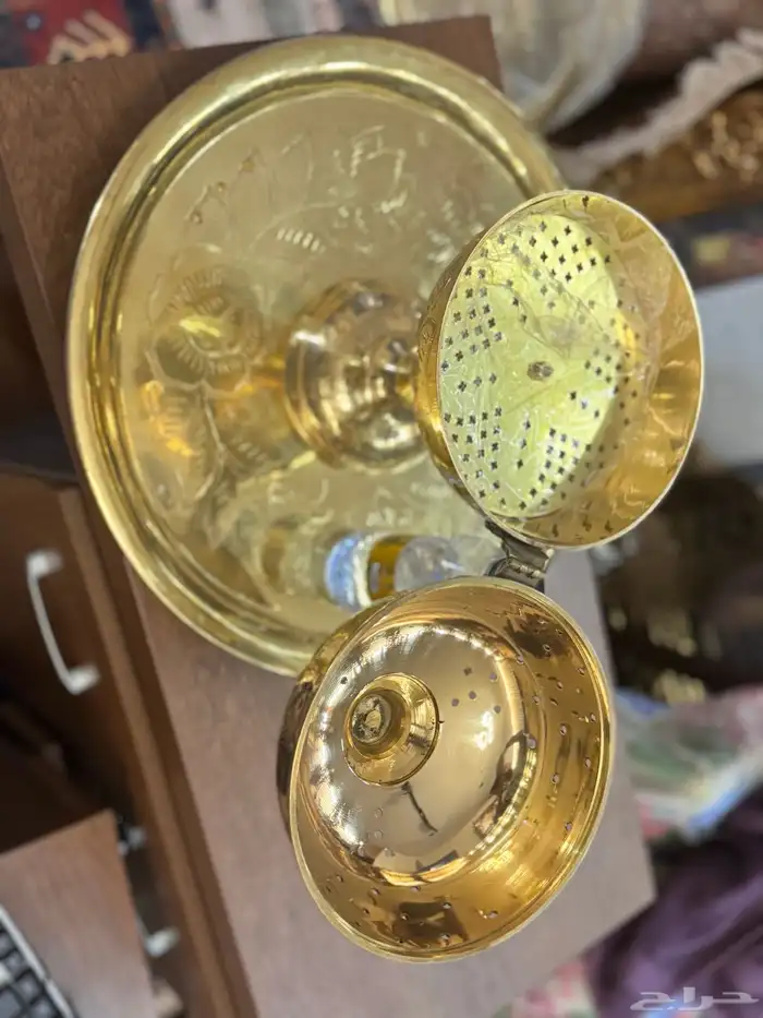 مبخرة حجازية نحاسية مخزنة جديدة Hijazi Brass Incense Burner 2
