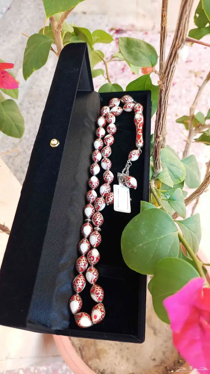 جديدة ( مخزنة غير مستعملة) سبحه مقفص فضه عاج مرجان السب 0