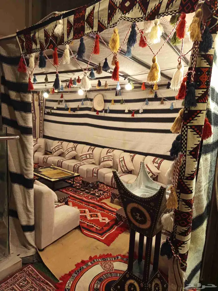 تأجير خيام جلسات شعبيه كراسي طاولات دفايات قهوجين صبابين 9