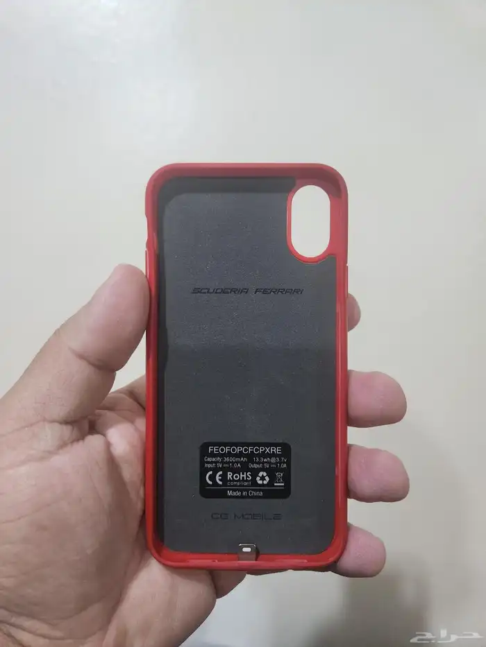كفر ايفون اكس اس باور بانك ماركه فيراري 1