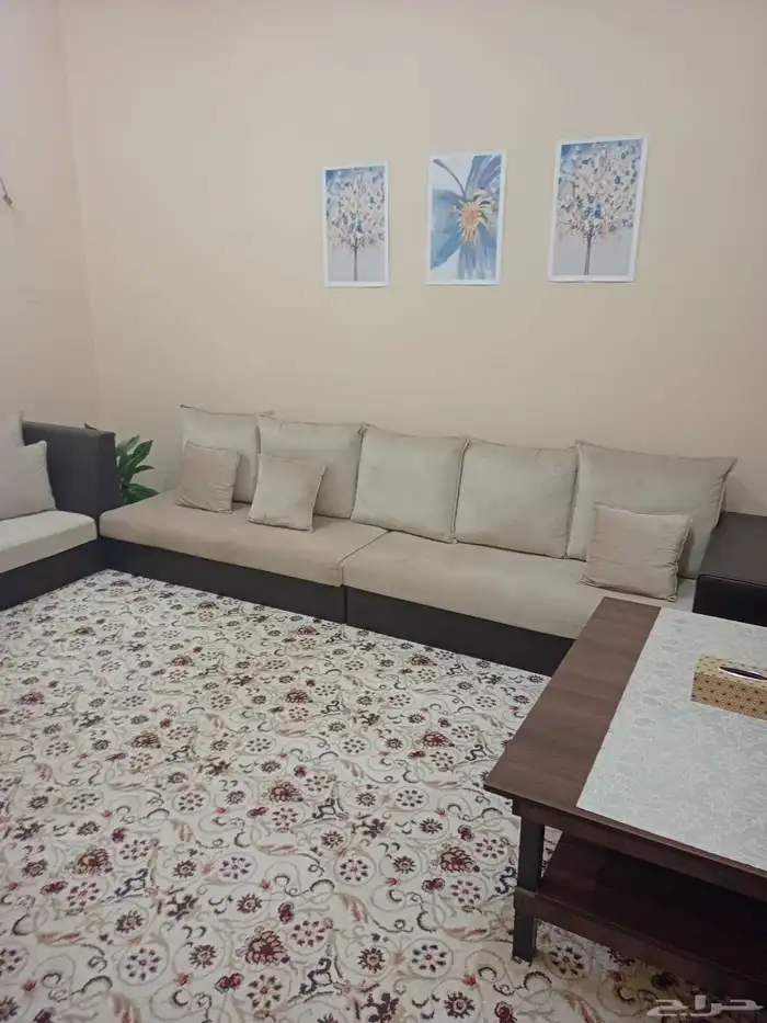 بيع اثاث منزل كامل مجلس نظيف بيج مع ستارة طاوله طعام ماليزي 1