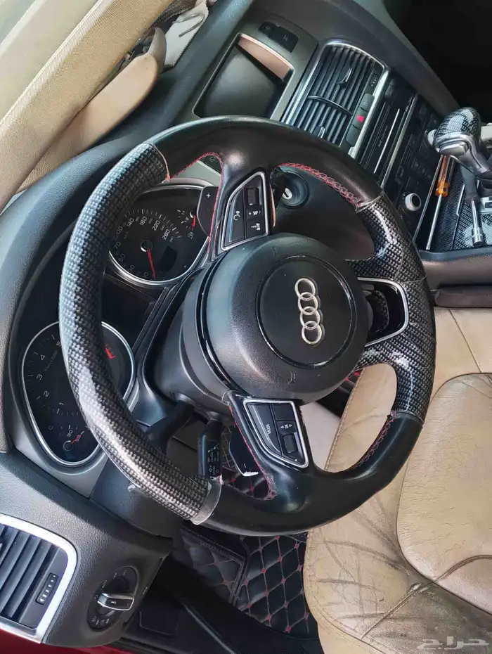 تغيير الداخلية لسيارة أودي سقف شموا أسود مع خياط طارة لونين 7