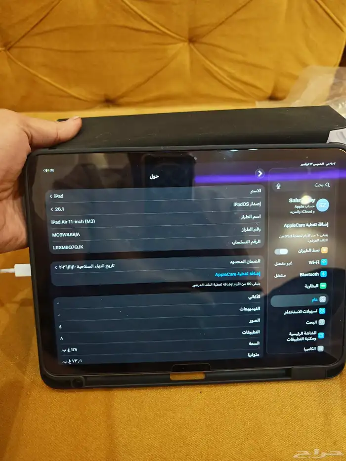ايباد Air11 معالج m3. جديد حالة البطاريه 100 انشحن 3مرات 2