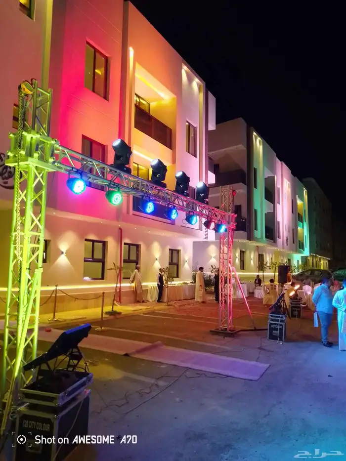 تجهيز حفل افتتاح كشافات اضاءات جسر بوابه بالونات نفيخات 0