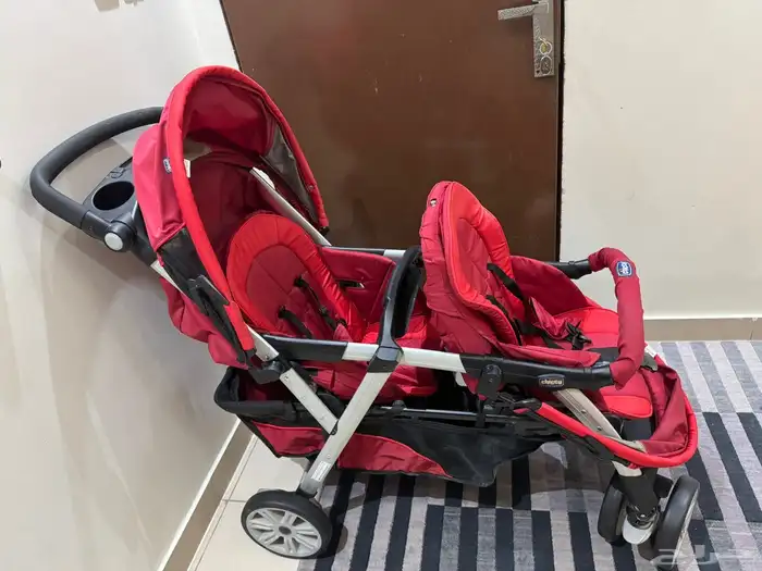 عربة أطفال لشخصين 0