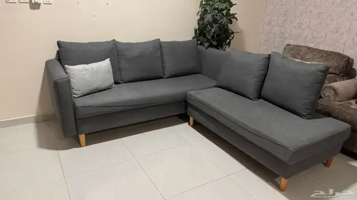 كنب رصاصي حرف  L   للبيع 2