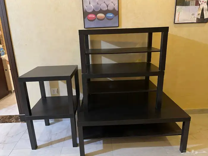 طاولات مجموعة كاملة مكتبة تلفزيون و جوارير تخزين نظيفة 1