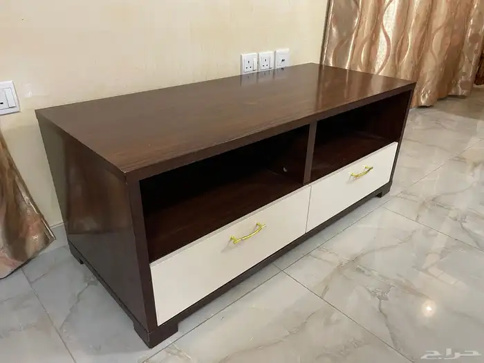 طاولات مجموعة كاملة مكتبة تلفزيون و جوارير تخزين نظيفة 5