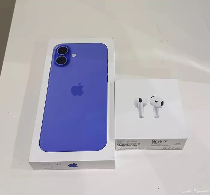 للبيع ( جديد )   ايفون 16 بلس 256 جيجا مع سماعات ايربودز 4 0