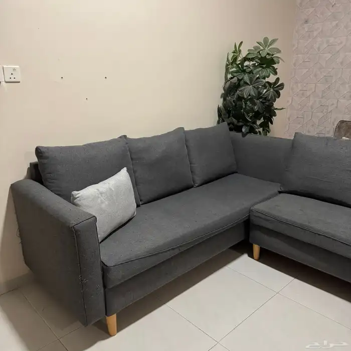 كنب رصاصي حرف  L   للبيع 1