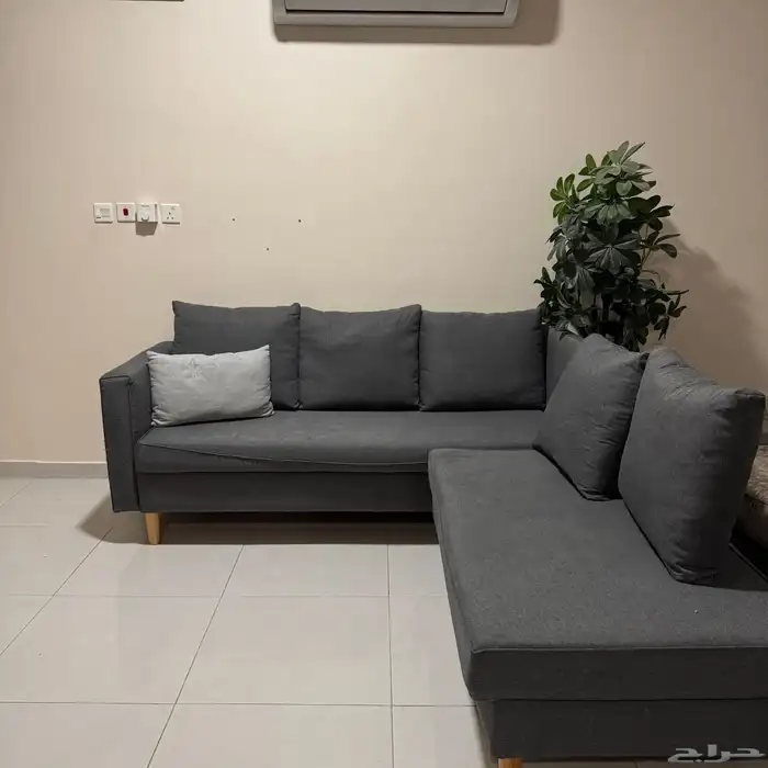 كنب رصاصي حرف  L   للبيع 0