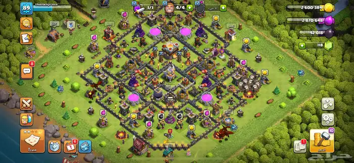 حساب كلاش أوف كلانس لفله 89 . 0