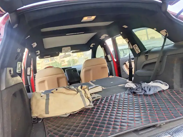 تغيير الداخلية لسيارة أودي سقف شموا أسود مع خياط طارة لونين 14