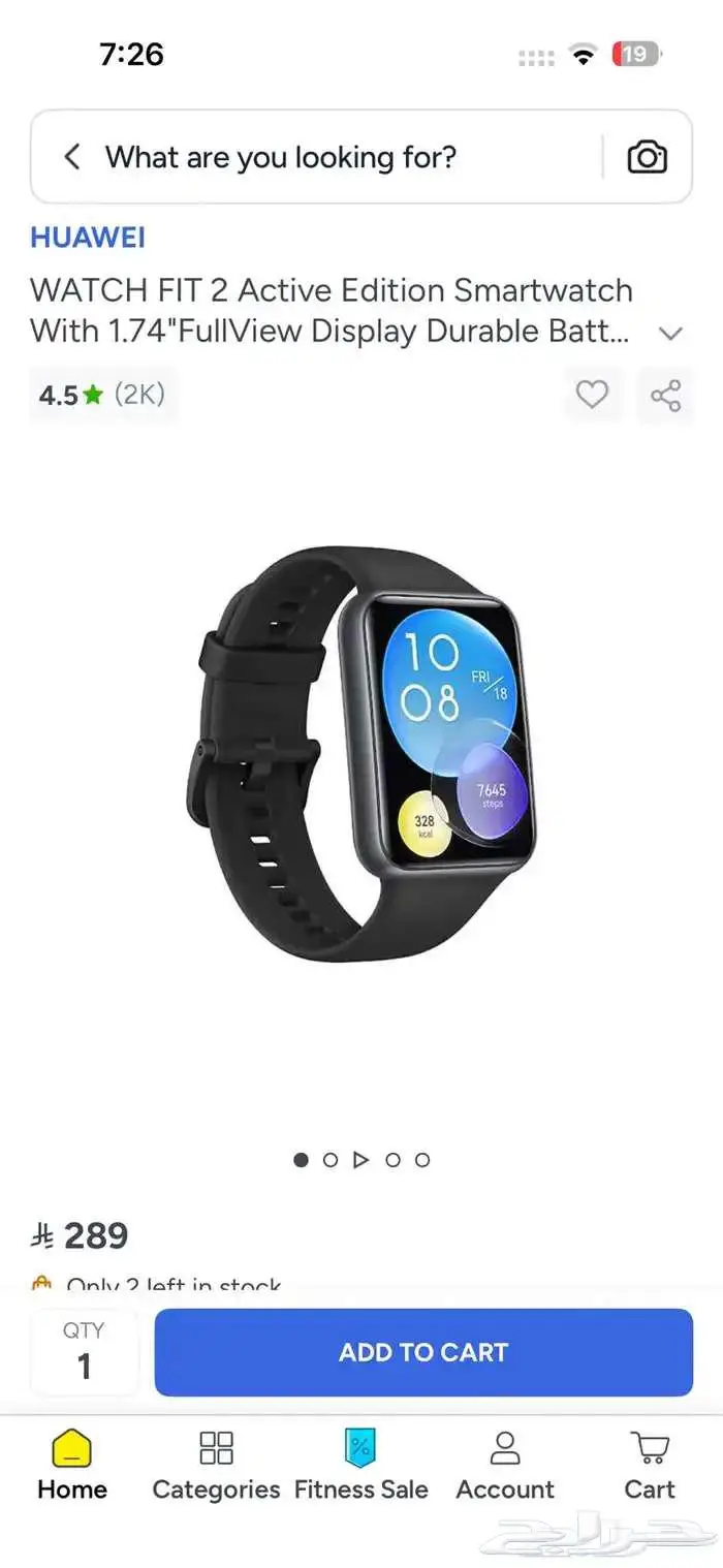 Huawei watch fit 2 black جديدة 1